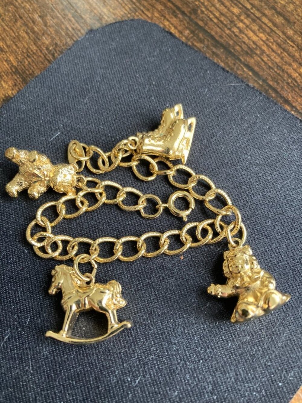 Vintage Avon Childs Charm Bracelet Goldtone Toy Charms